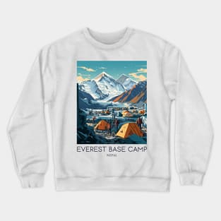 A Pop Art Travel Print of Mount Everest - Nepal Crewneck Sweatshirt